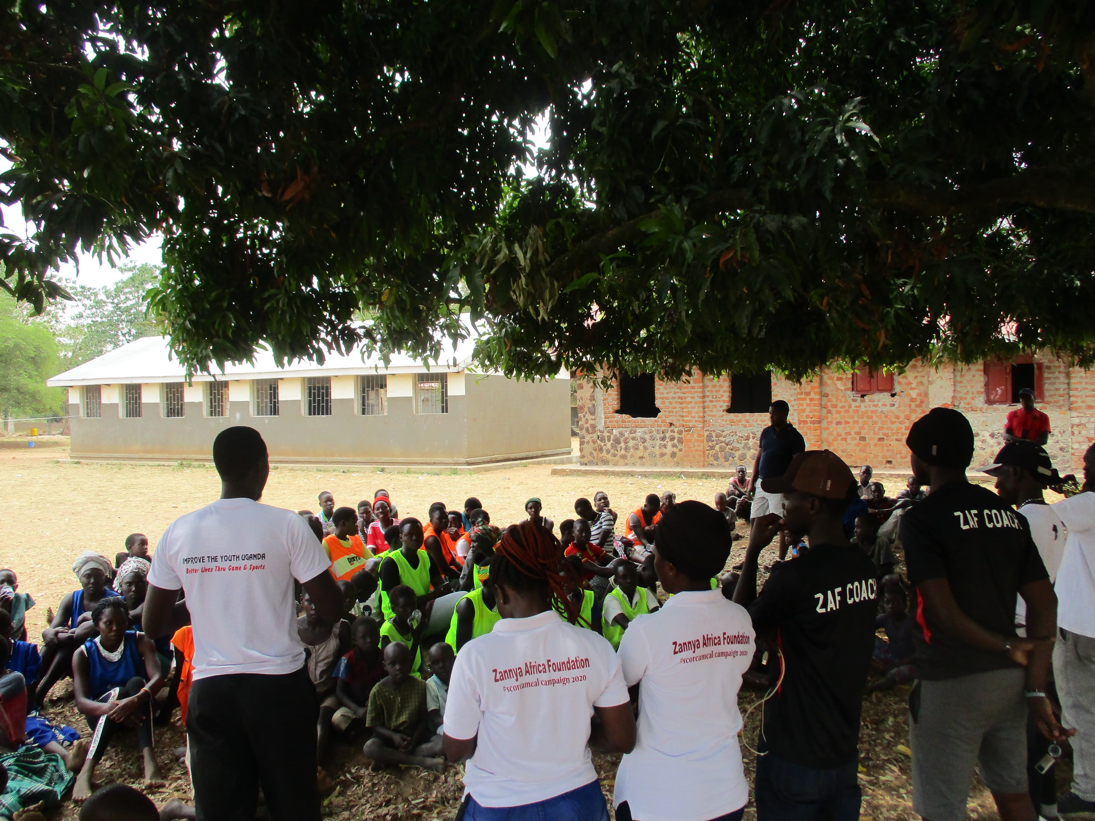 Girls participating in sports group discussions